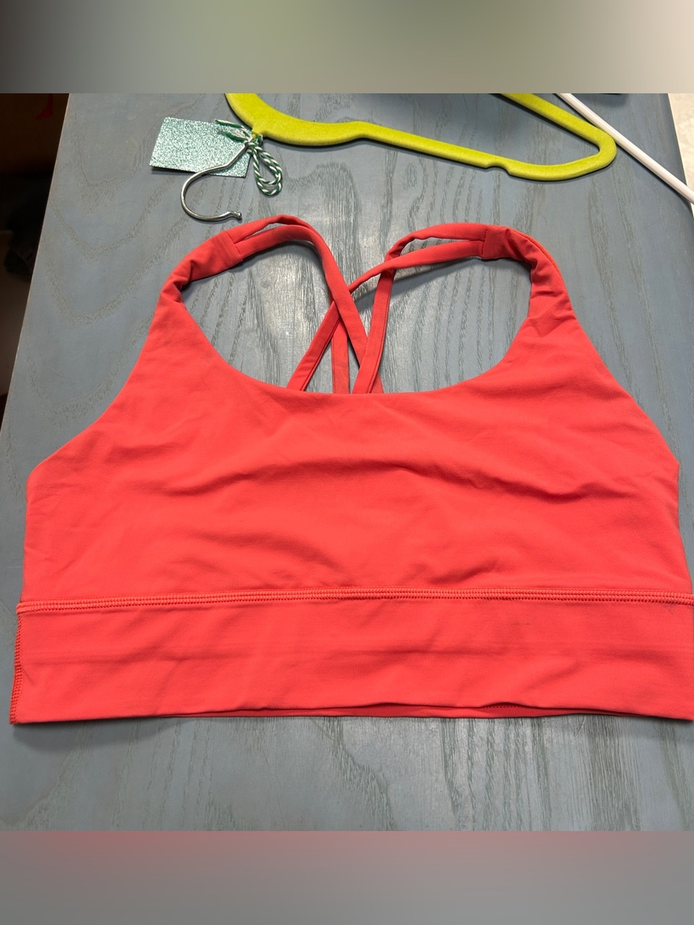 Lululemon Sz. 10 Coral Strappy Energy Longline Sports Bra